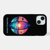 Surfplank in de zonsondergang iPhone 15 case (Achterkant horizontaal)