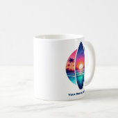 Surfplank in de zonsondergang koffiemok (Voorkant rechts)