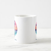 Surfplank in de zonsondergang koffiemok (Center)