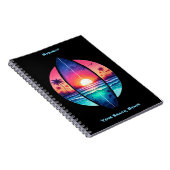 Surfplank in de zonsondergang notitieboek (Rechterzijde)