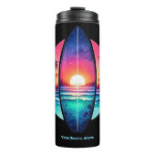 Surfplank in de zonsondergang thermosbeker (Voorkant)