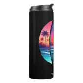 Surfplank in de zonsondergang thermosbeker (Gedraaid links)