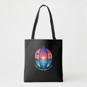 Surfplank in de zonsondergang tote bag (Voorkant)