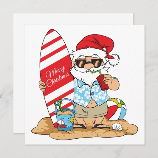 Surfplank Kerstkaart (Voorkant / Achterkant)