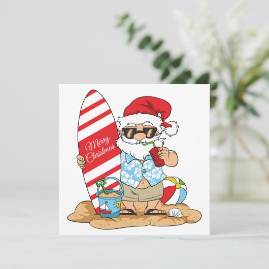 Surfplank Kerstkaart (Staand voorkant)