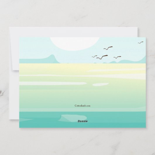 Surfplank Kerstman Kerstkaart (Achterkant)