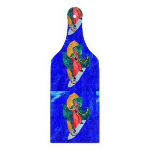 surfplank met blauwe golven snijplank