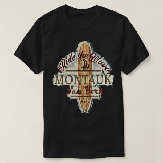 Surfplank noodlijdend Longboard Montauk Nieuw T-shirt (Design voorkant)
