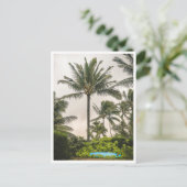 Surfplank onder een palmboom Hanalei Beach Kauai Briefkaart (Staand voorkant)