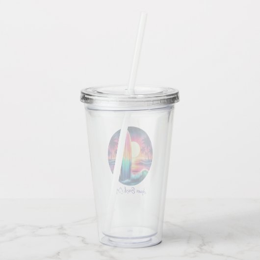 Surfplank-ontsnapping Acryl Drinkbeker (Achterkant)