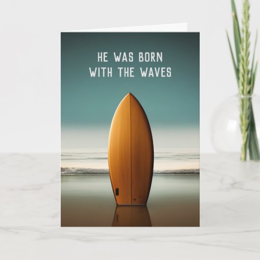 Surfplank op Ocean Beach voor sympathie Kaart (Voorkant)