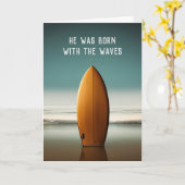 Surfplank op Ocean Beach voor sympathie Kaart (Gele Bloem)