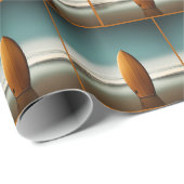 Surfplank rechtop in strandzand cadeaupapier (Rol Hoek)