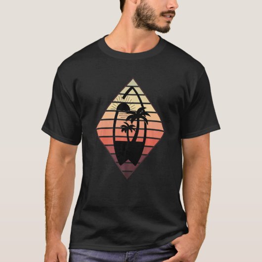 Surfplank Retro stijl Surfplanken T-shirt (Voorkant)