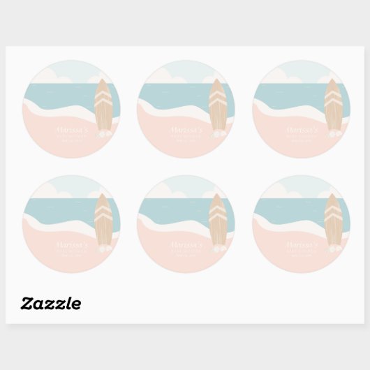 Surfplank Ronde Sticker (Vel)