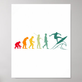 Surfplank Surf Surfer Surfplankrijder Vintage Retr Poster