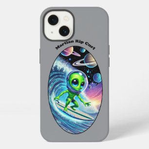 Surfplank Surfen Ruimte Alien Rijdt een Golf URM iPhone 13 Hoesje