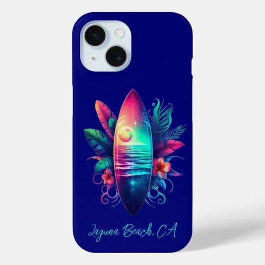 Surfplank Tropical Beach- Case-Mate iPhone Case (Achterkant)