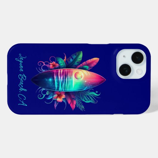 Surfplank Tropical Beach- Case-Mate iPhone Case (Achterkant (horizontaal))