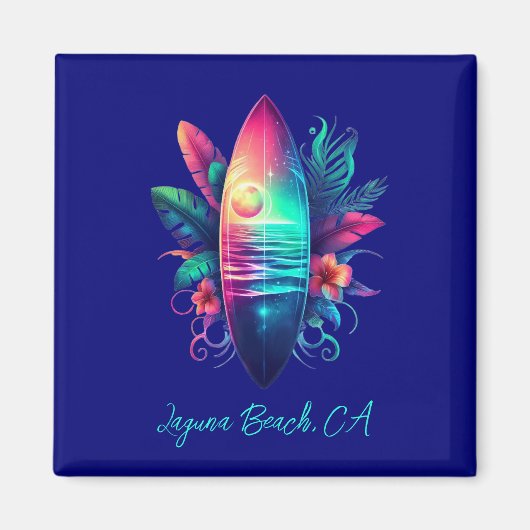 Surfplank Tropical Beach- Magneet (Voorkant)