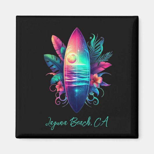 Surfplank Tropical Beach- Magneet (Voorkant)