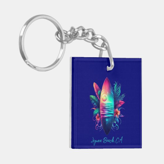 Surfplank Tropical Beach- Sleutelhanger (Voorkant Links)