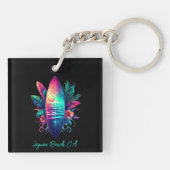 Surfplank Tropical Beach- Sleutelhanger (Achterkant)