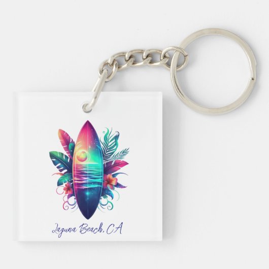 Surfplank Tropical Beach- Sleutelhanger (Achterkant)