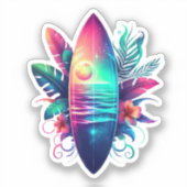 Surfplank Tropical Beach- Sticker (Voorkant)