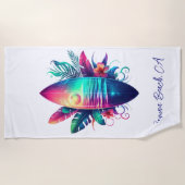 Surfplank Tropical Beach- Strandlaken (Voorkant)