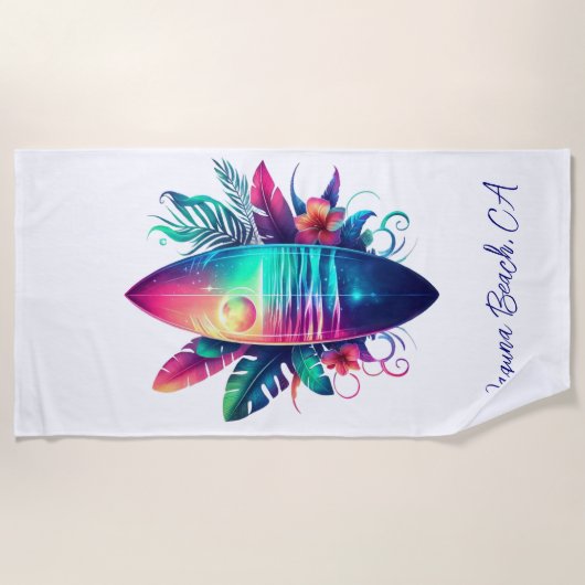 Surfplank Tropical Beach- Strandlaken (Voorkant)