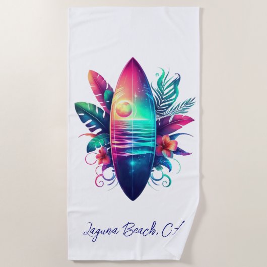 Surfplank Tropical Beach- Strandlaken (Voorkant)