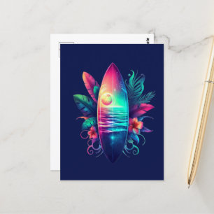 Surfplank Tropisch strand Briefkaart