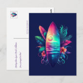 Surfplank Tropisch strand Briefkaart (Voorkant / Achterkant)