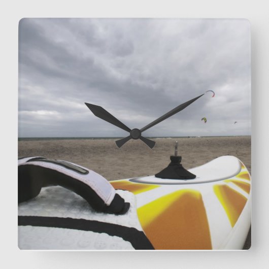 surfplank vierkante klok (Voorkant)