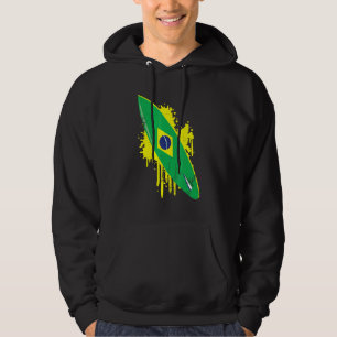 Surfplank Vintage met Braziliaanse vlag - Surfen S Hoodie