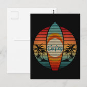 SURFPLANK ZOMER ZONSONDERGANG STRAND BRIEFKAART (Voorkant / Achterkant)