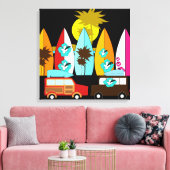 Surfplankbeugel met Hippie-ventilatoren Canvas Afdruk (Insitu (Woonkamer))