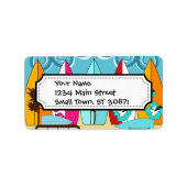 Surfplankbeugel met Hippie-ventilatoren Etiket (Voorkant)