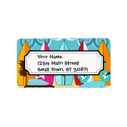 Surfplankbeugel met Hippie-ventilatoren Etiket (Voorkant)