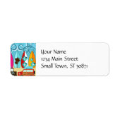 Surfplankbeugel met Hippie-ventilatoren Etiket (Voorkant)