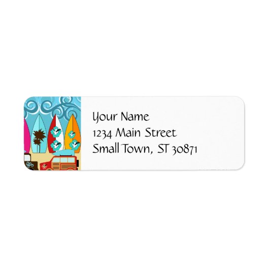 Surfplankbeugel met Hippie-ventilatoren Etiket (Voorkant)