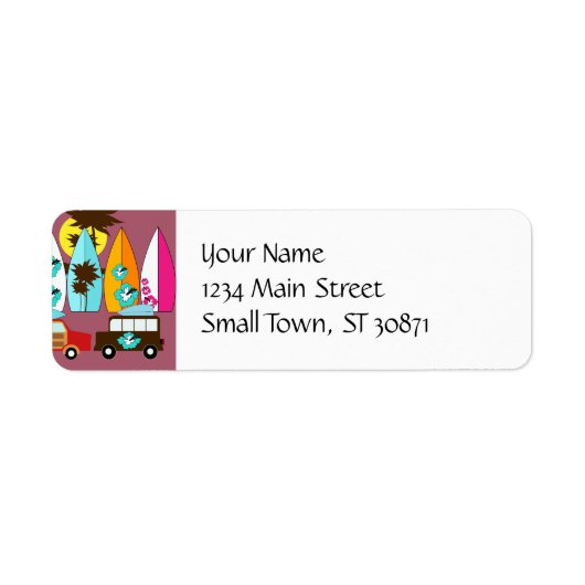 Surfplankbeugel met Hippie-ventilatoren Etiket (Voorkant)