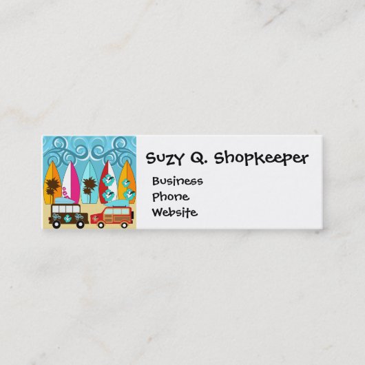 Surfplankbeugel met Hippie-ventilatoren Mini Visitekaartje (Voorkant)