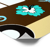 Surfplankbeugel met Hippie-ventilatoren Poster (Hoek)