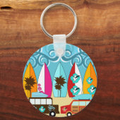 Surfplankbeugel met Hippie-ventilatoren Sleutelhanger (Voorkant)