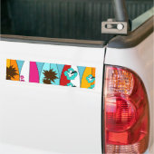 Surfplankbeugel met hippieventilatoren bumpersticker (Op Truck)