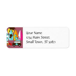 Surfplankbeugel met hippieventilatoren etiket