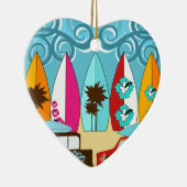 Surfplankbeugel met hippieventilatoren keramisch ornament (Rechts)