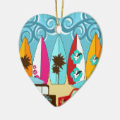 Surfplankbeugel met hippieventilatoren keramisch ornament (Links)